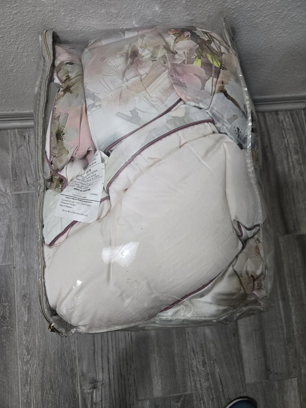 Ted Baker Floral Comforter - Pastel Pink & Cream